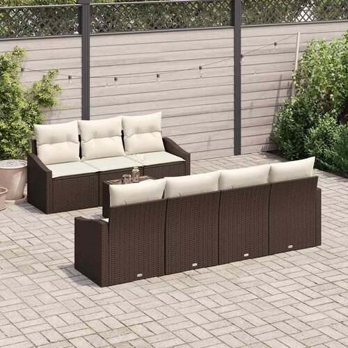  Set sofe 8 kom. Smeđa i krem poliratan 55 x 55 x 37 cm Slike