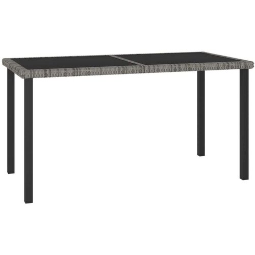 VidaXL Vrtni blagovaonski stol sivi 140 x 70 x 73 cm od poliratana Slike