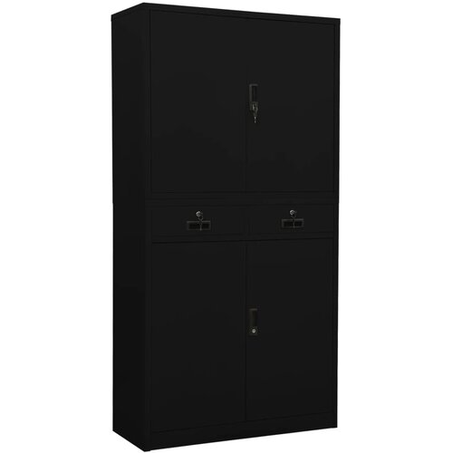  Uredski ormarić crni 90 x 40 x 180 cm čelični Cijene