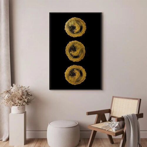  Slika - Golden Knots (1 Part) Vertical 40x60 U crnom drvenom okviru Cene
