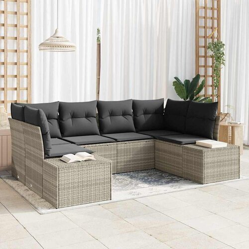  Sjedeća garnitura za vrt 6 kom. Svijetlo siva poliratan 234 x 154 x 69 cm Cene