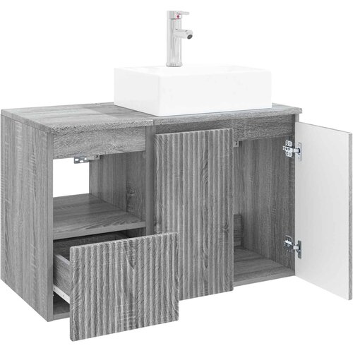  Set namje&amp;scaron;taja za kupaonicu 2 kom. Siva Sonoma 49,5 x 41 x 79,5 cm Slike
