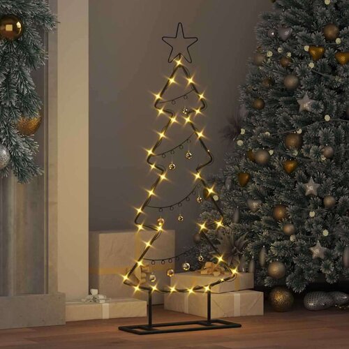 VidaXL Metalna božićna jelka s stalakom Crna 90 cm Čelik Slike