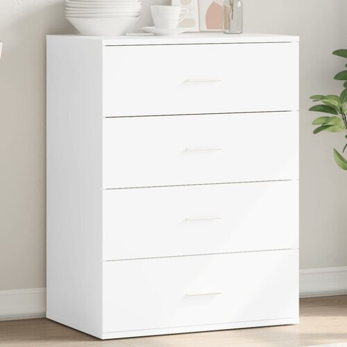 VidaXL Komoda bela 60x39x80 cm inženirski les Slike