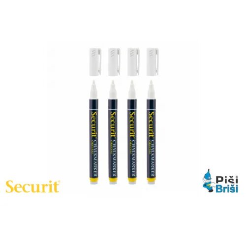 SECURIT MARKERJI s tekočo kredo FINE BELE barve BLSMA100V4WT Cene