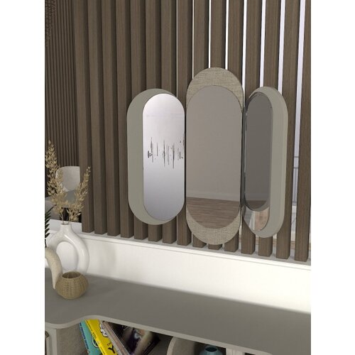 Roi zidno ogledalo sivo-textile ( 0000440 ) Slike