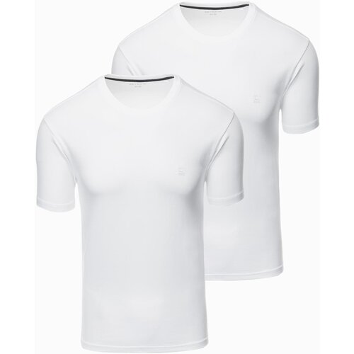 Ombre BASIC men's cotton t-shirt set with round neckline - black/white/ navy Cijene