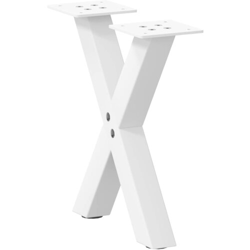 Furnova Noge kavne mize v obliki črke X 2 kosa Bela 37x(30-31) cm Jeklo, (21913693) Cene