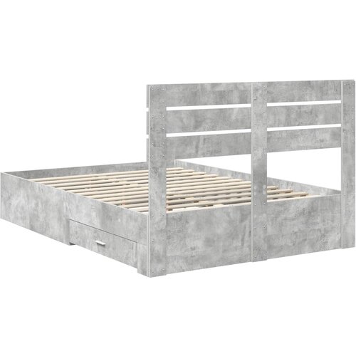  Krevetna konstrukcija s ladicama Betonski sivi 140 x 200 cm Slike