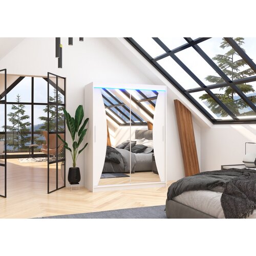 ADRK Drsna omara z ogledalom MAX 150 cm - BELA Cene