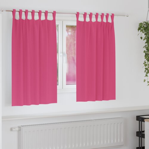 VidaXL Zavjese sa zavjesama 2 pcs Svijetla roza Poliester Slike