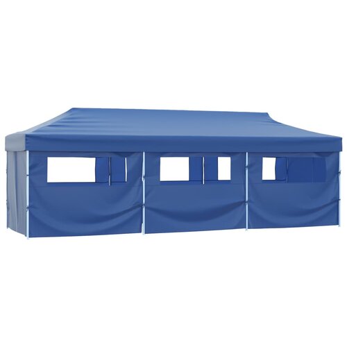vidaXL zložljiv pop-up vrtni šotor z 8 stranicami 3x9 m moder Cene
