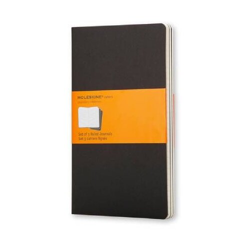 Moleskine Notes Cahier LG, Mek povez, Linije, 3 komada, Crni Cene