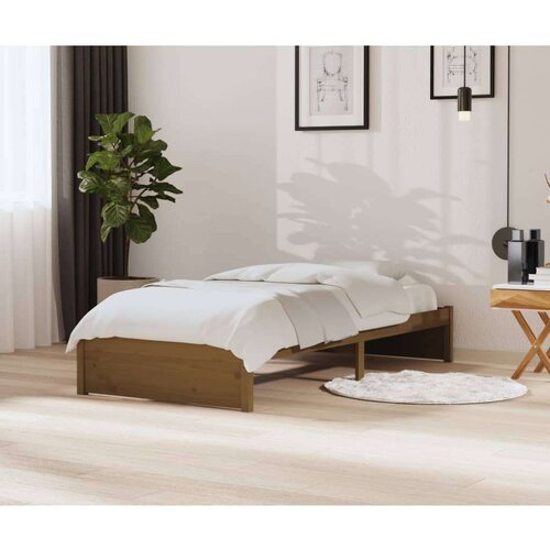  Posteljni okvir medeno rjav iz trdnega lesa 90x200 cm, (20647684) Slike