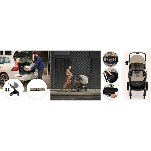 Kinderkraft dječja kolica Yoxi MINK PRO 3u1, Pure Black Slike