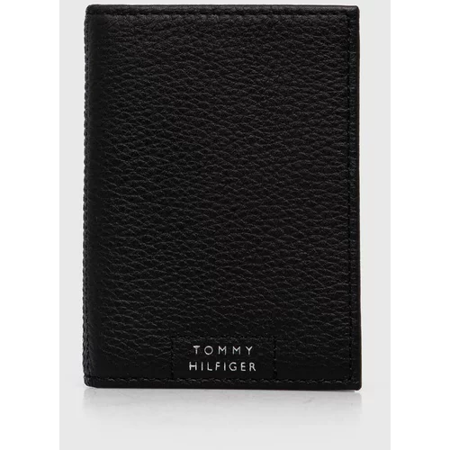 Tommy Hilfiger Usnjena denarnica moški, črna barva