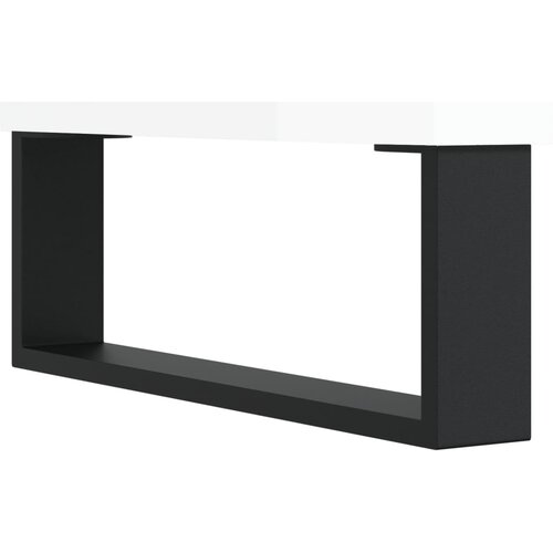  Komoda sjajna bijela 34,5 x 34 x 90 cm od konstruiranog drva Slike