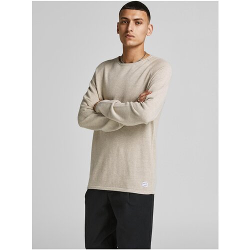 Jack &amp;amp; Jones Cream Men&amp;#039;s Basic Sweater Ehill - Men Slike
