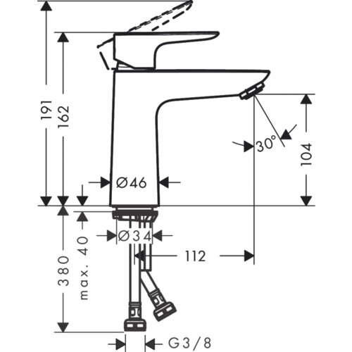 Hansgrohe Talis E 110 Chrome baterija (slavina) za umivaonik 71712000 Slike