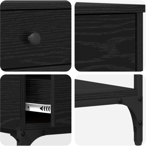 Konzolni stol Crni hrast 75x34 5x75 cm Konstruirano drvo Slike