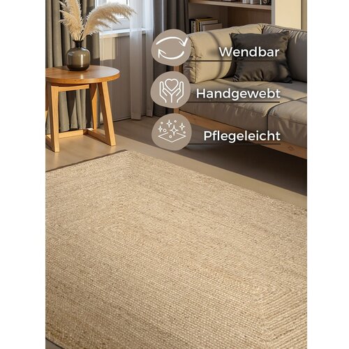 Hanse Home Obostrani/ručno rađen juten tepih u svijetloj prirodnoj boji 160x230 cm Sharmila Natural White &amp;ndash; Slike