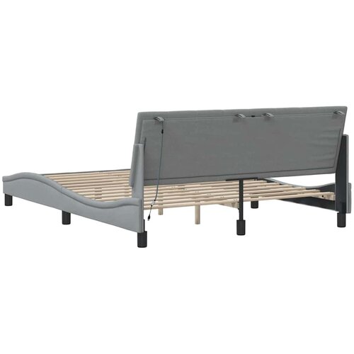  Okvir za krevet bez madraca Hanko svjetlosivi 160 x 200 cm od tkanine Slike