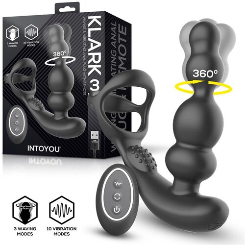 INTOYOU Klark Waving &amp;amp; Vibrating Plug with Remote Black Slike