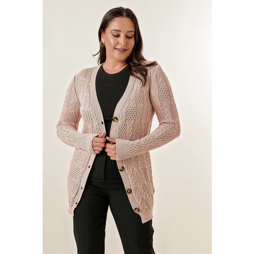 By Saygı V-Neck with Buttons in the Front,Comfortable fit Mercerized Cardigan Slike