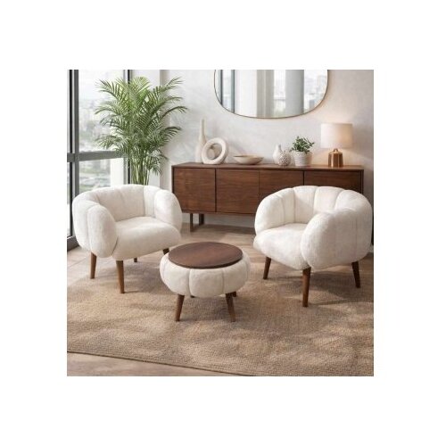 Atelier Del Sofa set od fotelja i stolića za kafu, 3 dijela, bijela Cijene
