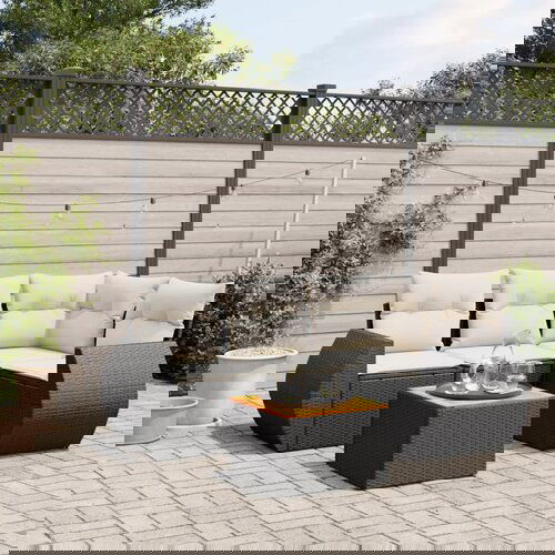 VidaXL 5-dijelna vrtna garnitura od poliratana s jastucima crna Slike