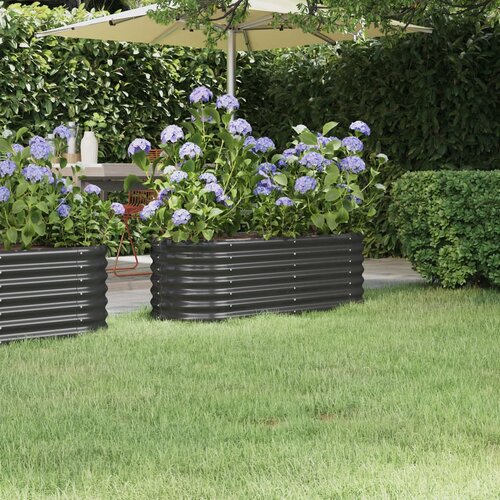 vidaXL Vrtna sadilica od čelika obloženog prahom 114x40x36 cm antracit Cijene