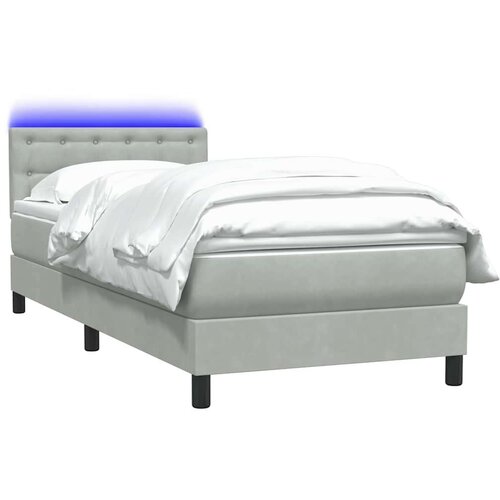 Box Spring krevet s madracem svijetlo sivi 80x220 cm samt Slike