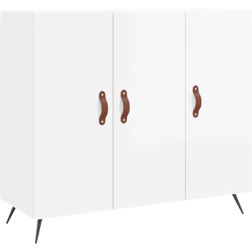  Komoda sjajna bijela 90x34x80 cm od konstruiranog drva Slike