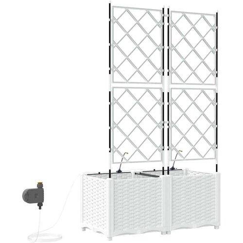  Vrtna saksija 2 pcs Bijeli 80 x 40 x 142 cm Plastika Slike