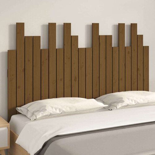 Uzglavlje za krevet boja meda 127 5x3x80 cm masivna borovina Slike