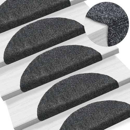 vidaXL samoljepljivi otirači za stepenice 5 kom tamnosivi 56x17x3 cm Cene