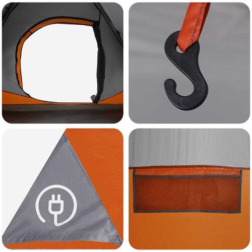 Instant &amp;scaron;ator s krovom Siva i narančasta 305 x 215 x 140 cm Slike