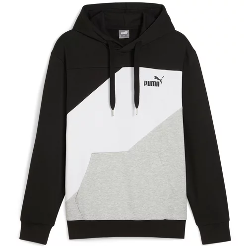Puma Sportska sweater majica 'Power' siva / crna / bijela