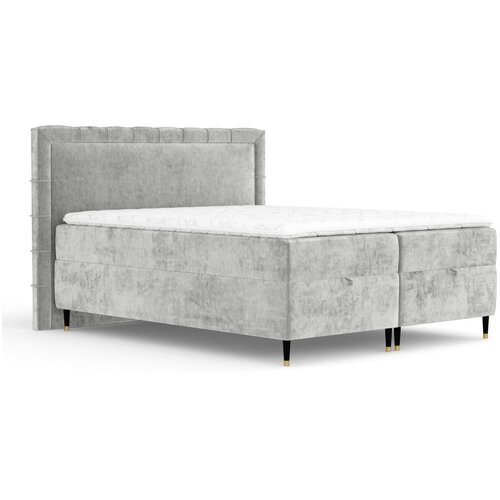 Maison de Rêve Svetlo siva boxspring postelja s prostorom za shranjevanje 160x200 cm Voyage – Cene