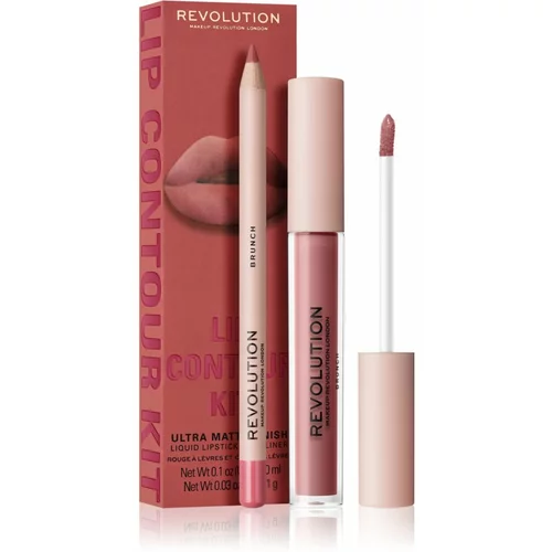 Makeup Revolution Lip Contour Kit set za ustnice odtenek Brunch