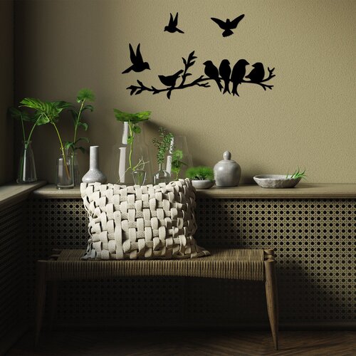 Bırd Communıty black decorative metal wall accessory Slike
