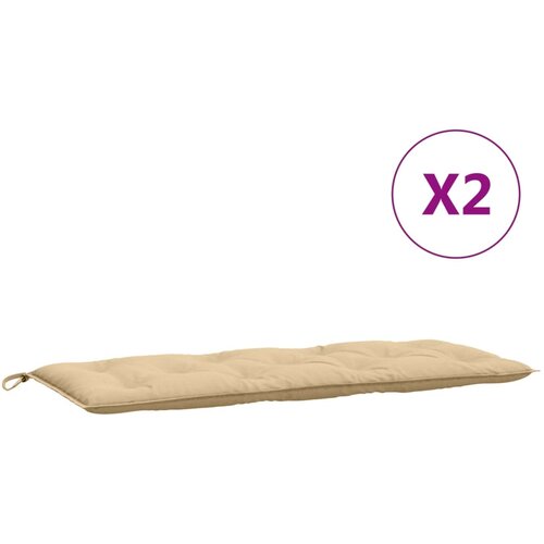  Jastuci za vrtnu klupu 2 kom svjetlosivi 120x50x7 cm tkanina Slike