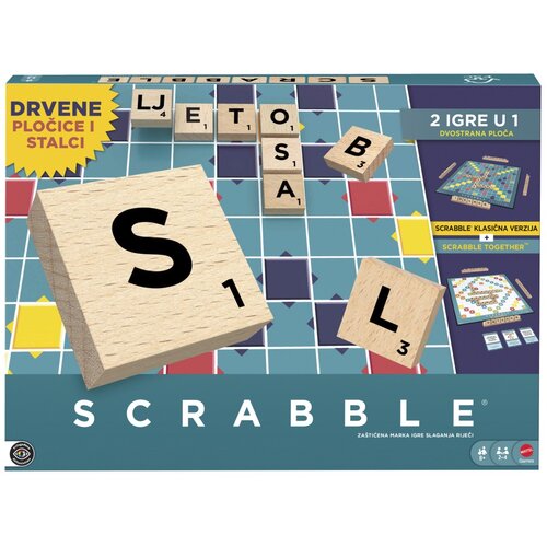 Mattel Scrabble 2u1 drvene pločice CRO 1015008733 Slike