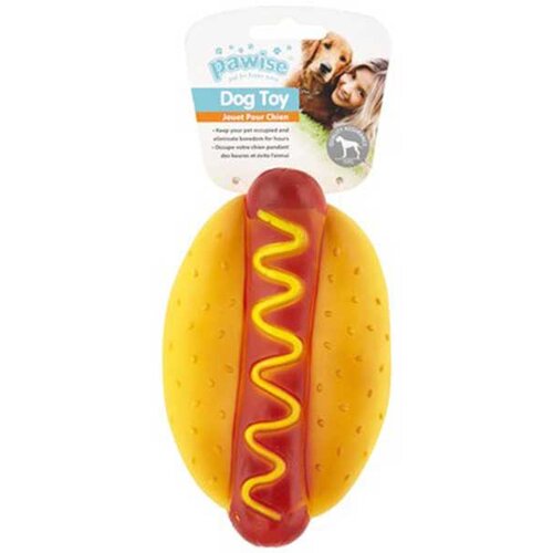 PAWSIE igračka za pse od vinila Hot dog šarena Slike