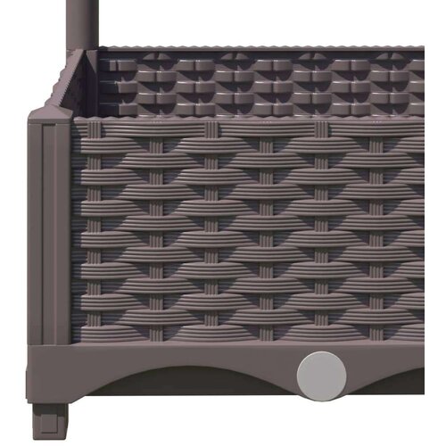 VidaXL Vrtna sadilica s re&amp;scaron;etkom smeđa 120 x 40 x 121 5 cm PP Slike