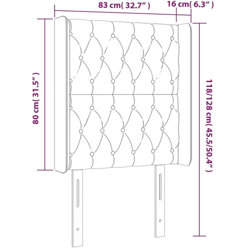 Uzglavlje s u&amp;scaron;ima plavo 83x16x118/128 cm od tkanine Slike
