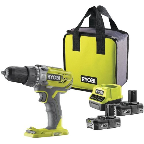 Ryobi aku udarna bušilica - odvijač u setu sa dvije baterije 2.0 Ah i punjačem 18V R18PD3-220S Cijene
