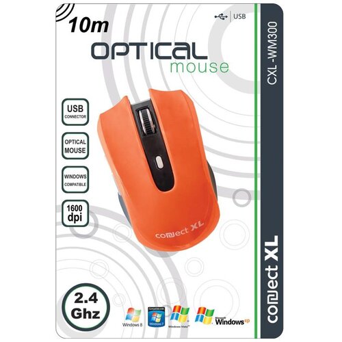 Connect Xl Mi&scaron; bežični, 1600dpi domet 10 met, narandžasta boja - CXL-WM300 Cijene
