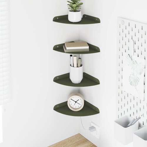  Lebdeća polica s policom 4 pcs Maslinasto zelena 18 x 18 x 2 cm Cijene