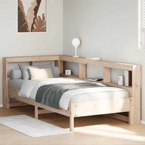 vidaXL Knjižna postelja brez vzmetnice 100x200 cm trdna borovina Cene